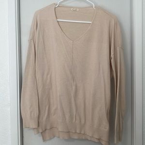 Cream V Neck Sweater